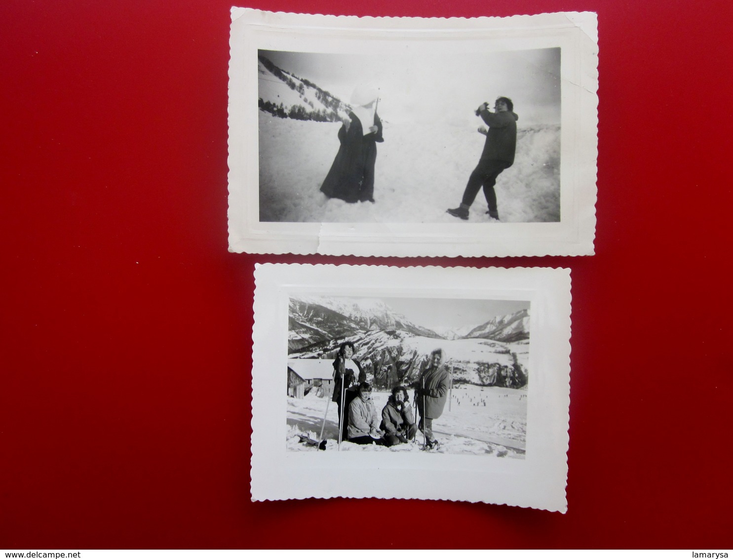 1957 &61  LURE  AU SKI A LA NEIGE LOT De 2 PHOTO PHOTOGRAPHIES ORIGINALES -SCOUT Scoutisme- SCOUTING - Plaatsen