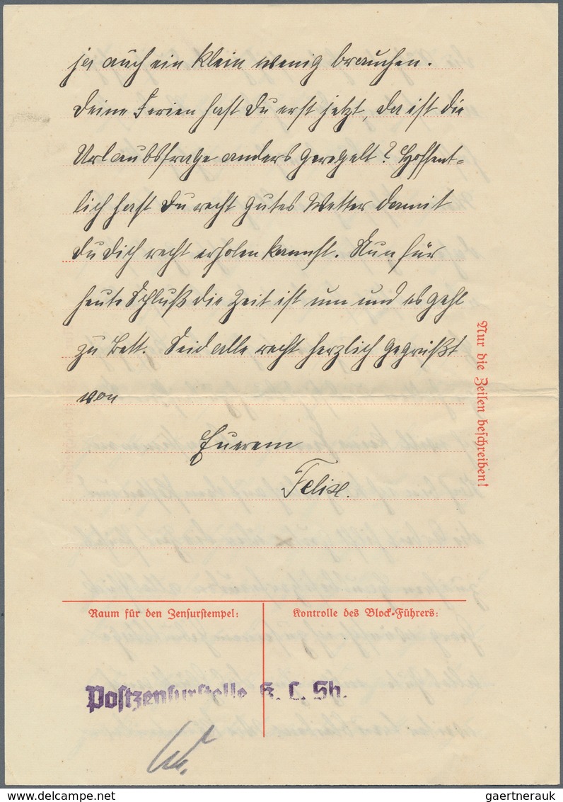 KZ-Post: KZ SACHSENHAUSEN: 1939, Früher Kompletter Brief Mit Text Nach Eulo Bei Forst - Covers & Documents