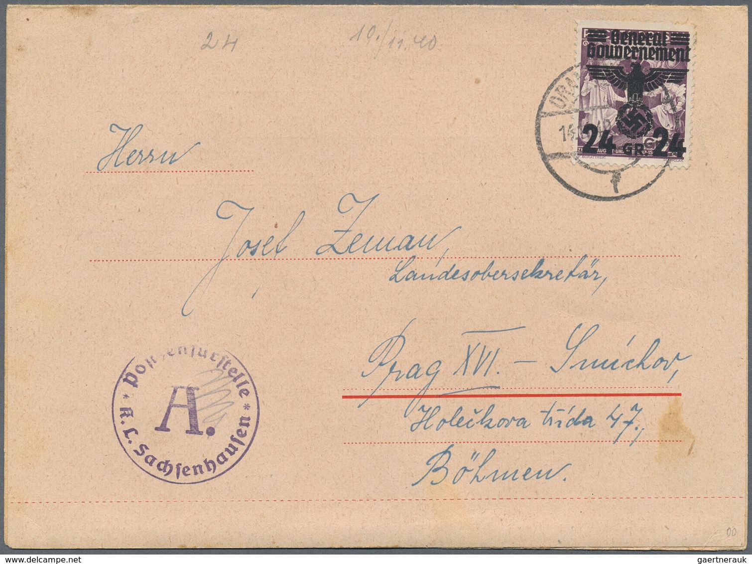 KZ-Post: KZ SACHSENHAUSEN: 1940, 2 Faltbriefe über Die Umstellung Der Gefangenen-Nummern, Ein Faltbf - Covers & Documents