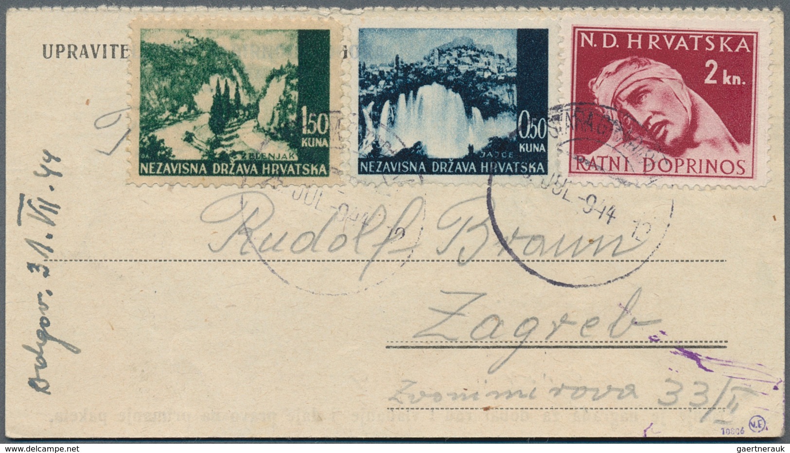 KZ-Post: 1942/1944, Fünf Vordruckkarten Von Häftlingen Aus Den Kroatischen Konzentrationslagern Star - Covers & Documents