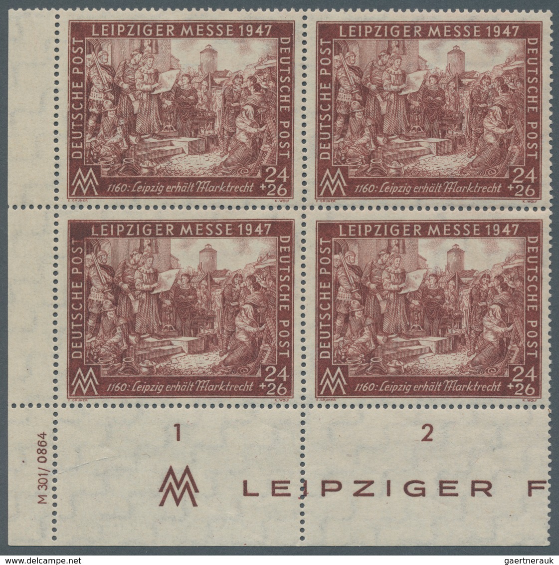 Alliierte Besetzung - Gemeinschaftsausgaben: 1947, 24 Pfg. Leipziger Frühjahrsmesse Aus Der Linken U - Autres & Non Classés