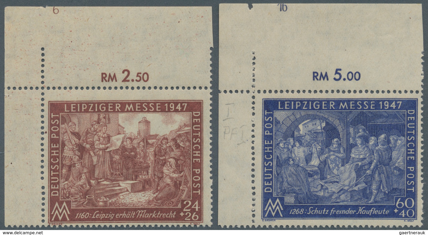 Alliierte Besetzung - Gemeinschaftsausgaben: 1947, 24 Pfg. Und 60 Pfg. Leipziger Frühjahrsmesse, Kup - Autres & Non Classés