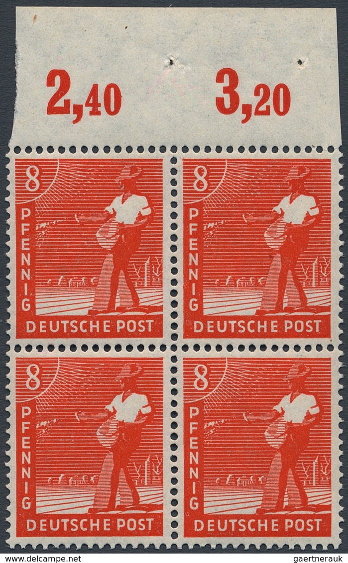 Alliierte Besetzung - Gemeinschaftsausgaben: 1947, Arbeiter 8 Pf. Dunkelzinnoberrot Im Postfrischen - Other & Unclassified