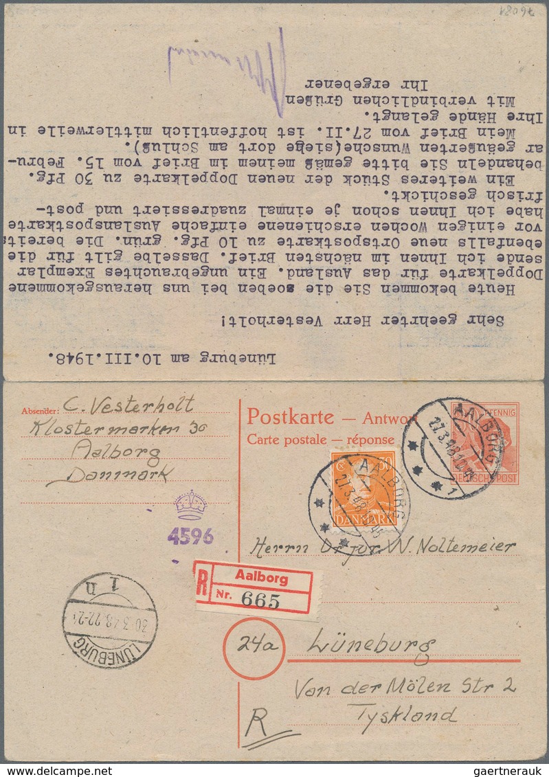 Alliierte Besetzung - Gemeinschaftsausgaben: 1948, 30 Pfg. Doppelkarte Der Arbeiterserie Ab LÜNEBURG - Other & Unclassified