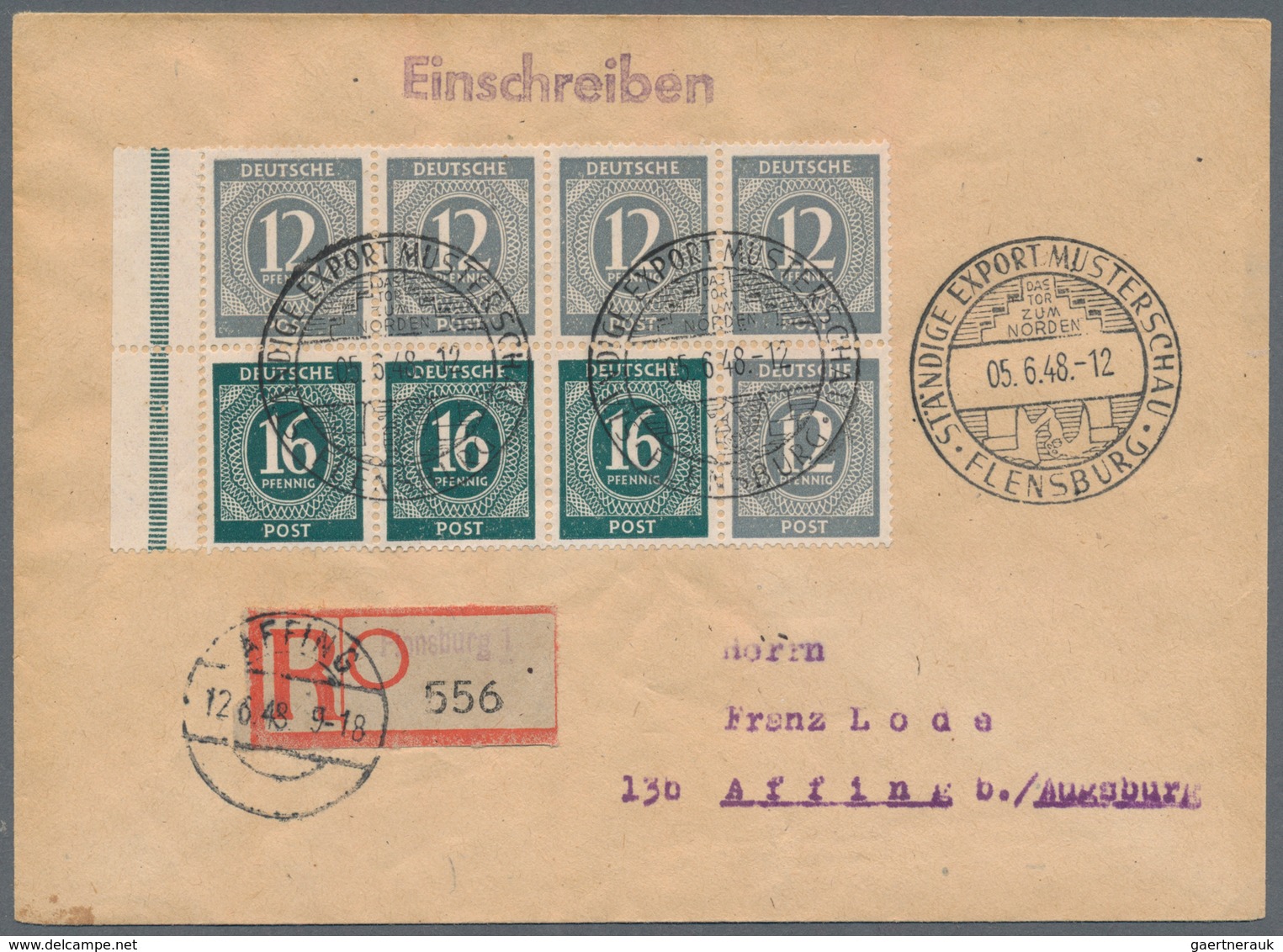 Alliierte Besetzung - Gemeinschaftsausgaben: 1948, Heftchenblatt Mit 5 Mal 12 Pf Grau Und 3 Mal 16 P - Autres & Non Classés