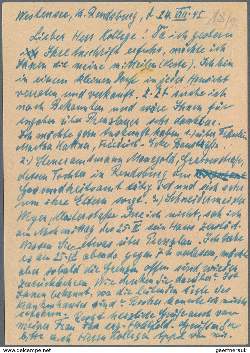 Alliierte Besetzung - Ganzsachen: 1945. Britische Zone - Aufbrauchausgabe 6 Rpf Auf 5 Pf Grün. Bedar - Other & Unclassified