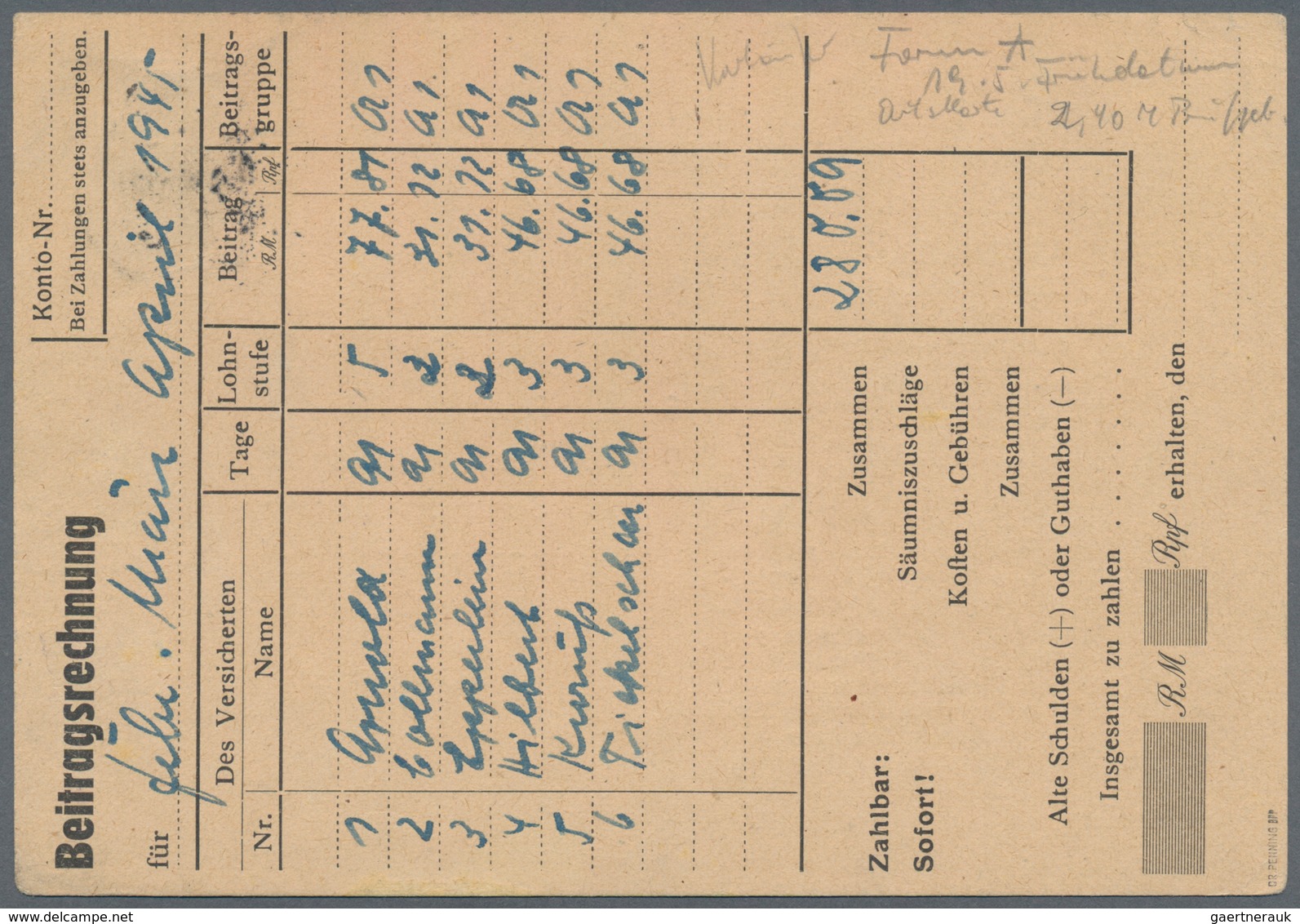 Sowjetische Zone - Sächsische Schwärzungen: 1945, 5 Pfg. Hitler Mit Schwärzung "A" Auf Ortspost-Vord - Autres & Non Classés