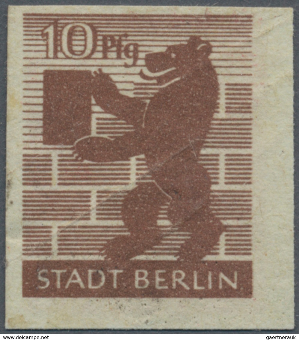 Sowjetische Zone - Berlin Und Brandenburg: 1945, Bären-Ausgabe, 10 Pfg. Mittelsiena Und 12 Pfg. Rot, - Autres & Non Classés