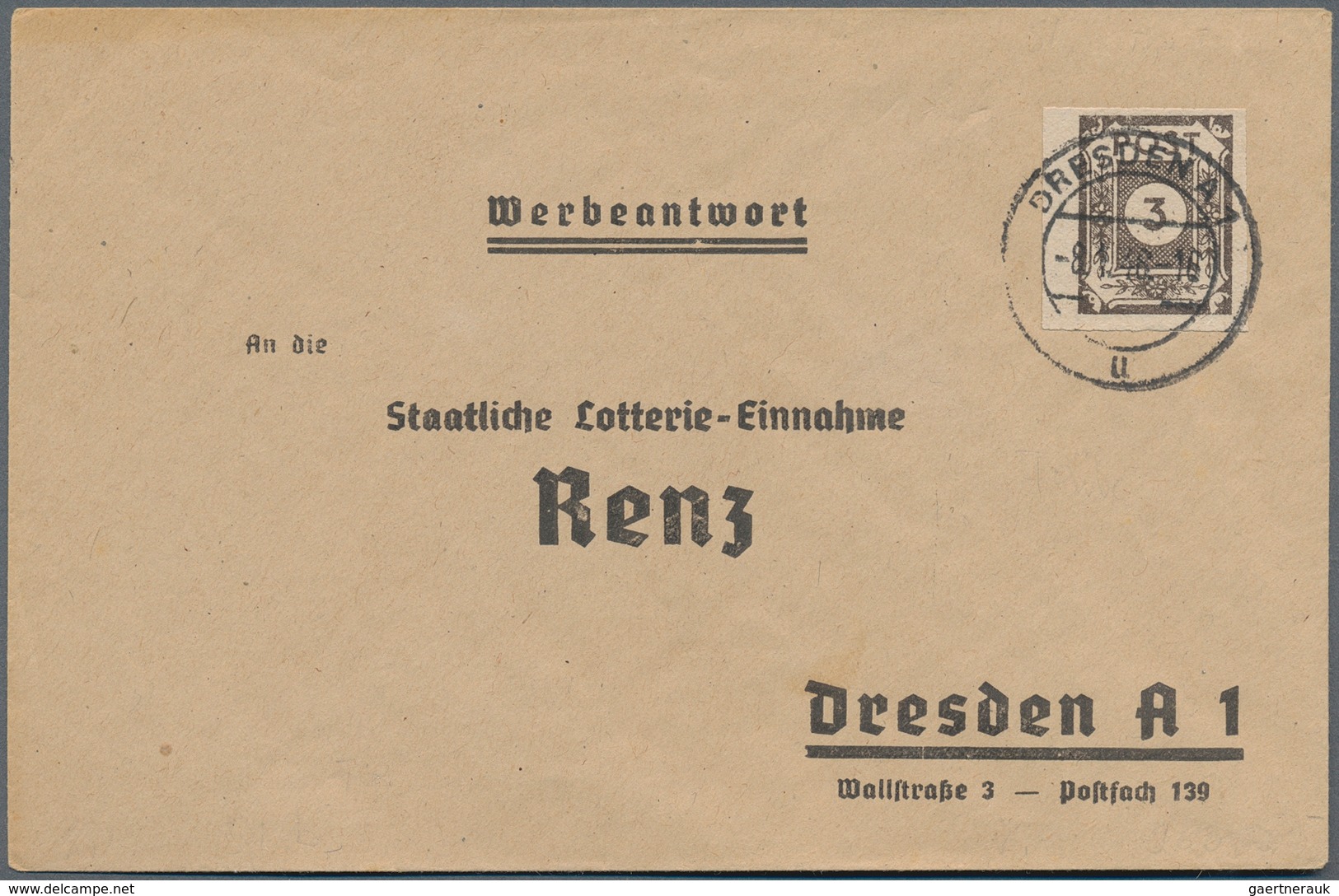 Sowjetische Zone - Ost-Sachsen: 1945, 3 Pfg. Freimarke Ziffer In Der Sehr Seltenen Type "IIbtx" Und - Autres & Non Classés