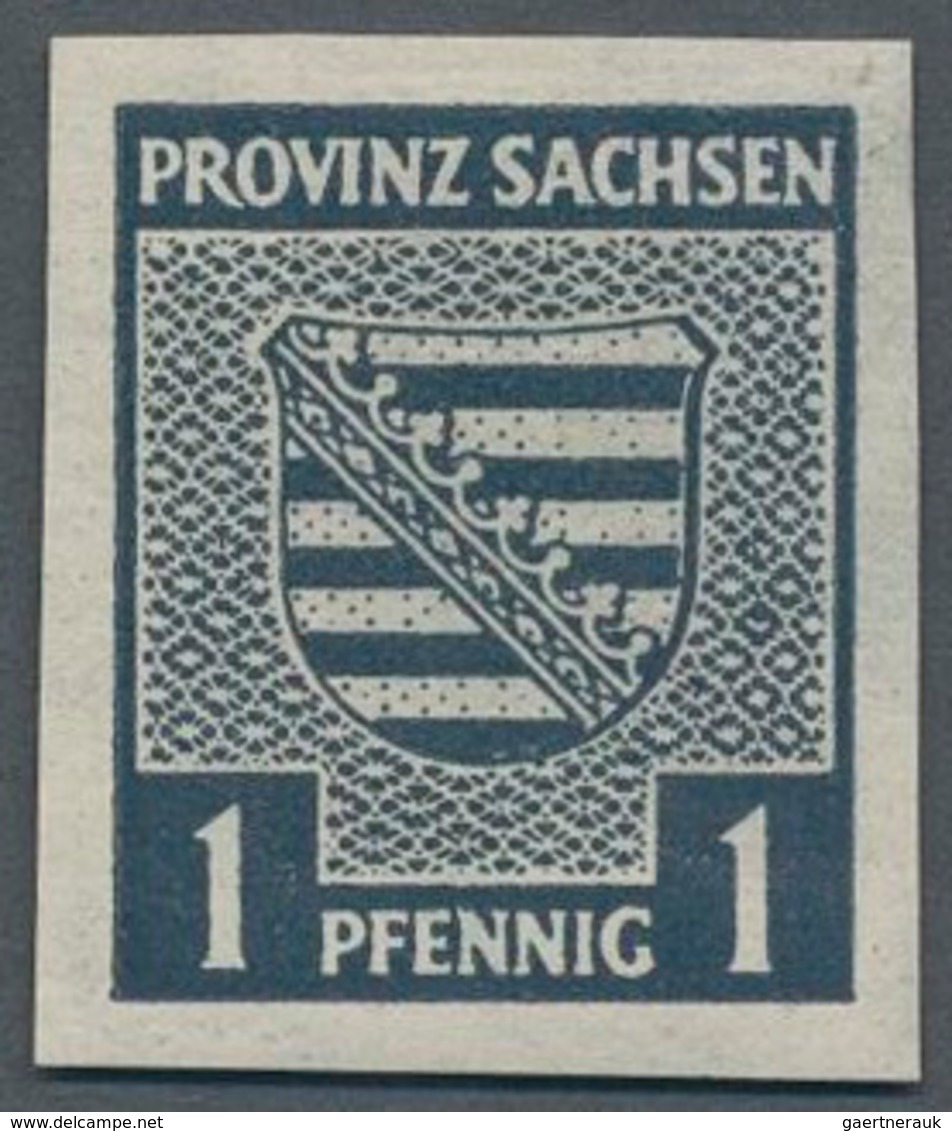 Sowjetische Zone - Provinz Sachsen: 1945. Wappen 1 Pfg In Extrem Seltner Variante Mit Steigendem Was - Sonstige & Ohne Zuordnung