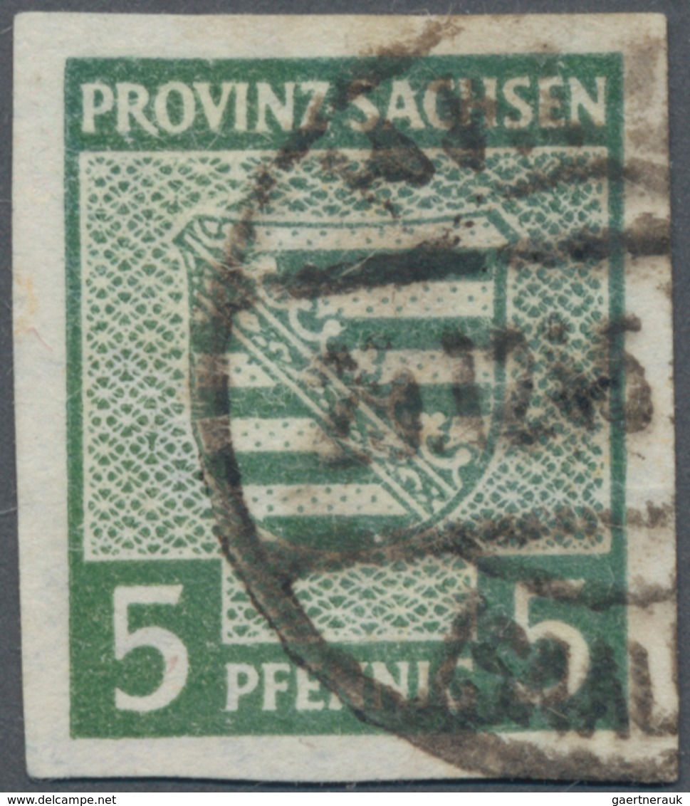 Sowjetische Zone - Provinz Sachsen: 1945, 5 Pfg. Provinzwappen Ungezähnt, Mit Seltenem Wasserzeichen - Other & Unclassified