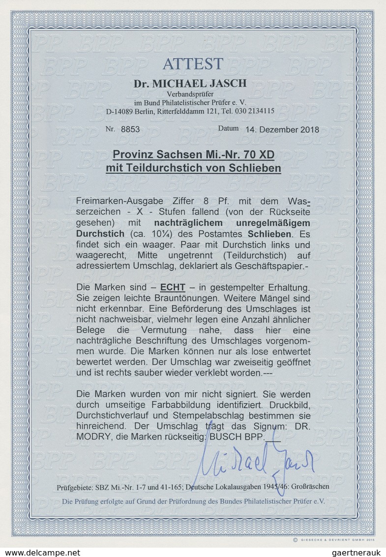 Sowjetische Zone - Provinz Sachsen: 1945, Freimarke Wappen 8 Pf Gelblichrot Im Waagerechten Paar Mit - Autres & Non Classés