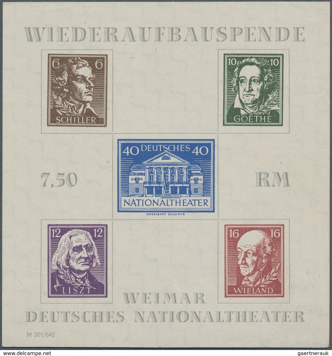 Sowjetische Zone - Thüringen: 1946, Theaterblock Mit Wz. YZ "Stufen Steil Steigend" (von Der Rücksei - Sonstige & Ohne Zuordnung