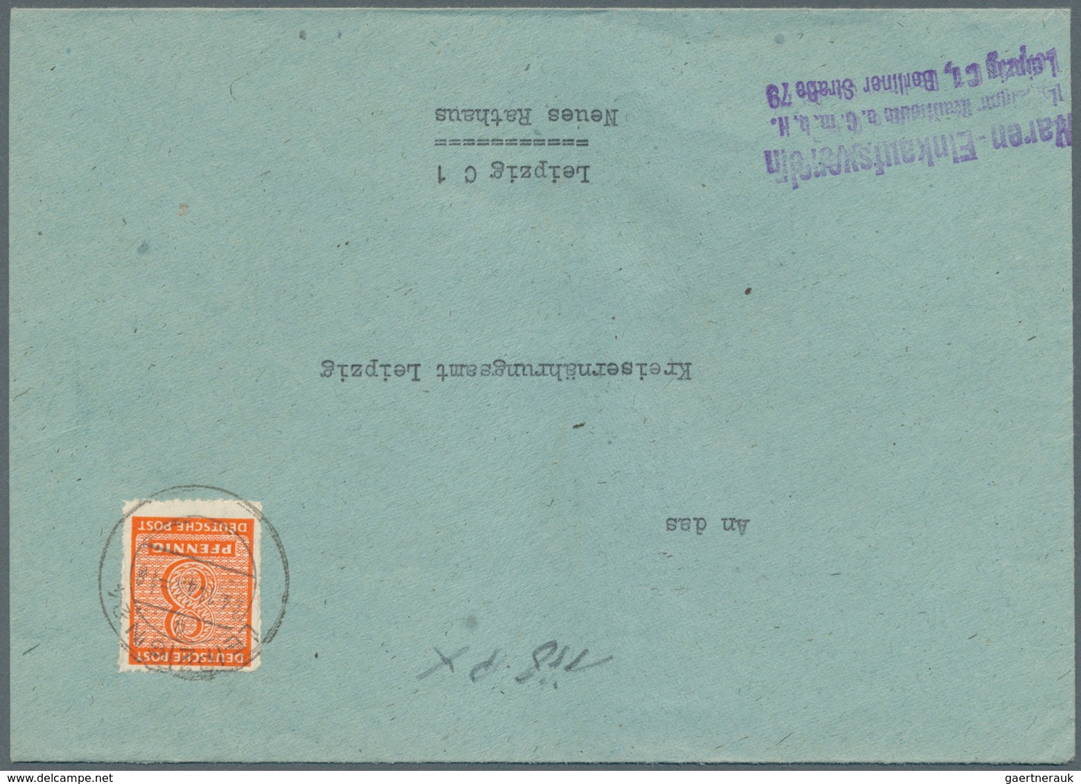 Sowjetische Zone - West-Sachsen: 1945, Ziffer 5 Pf, Senkr. Paar Als überfrankierter Ortsbrief LEIPZI - Other & Unclassified