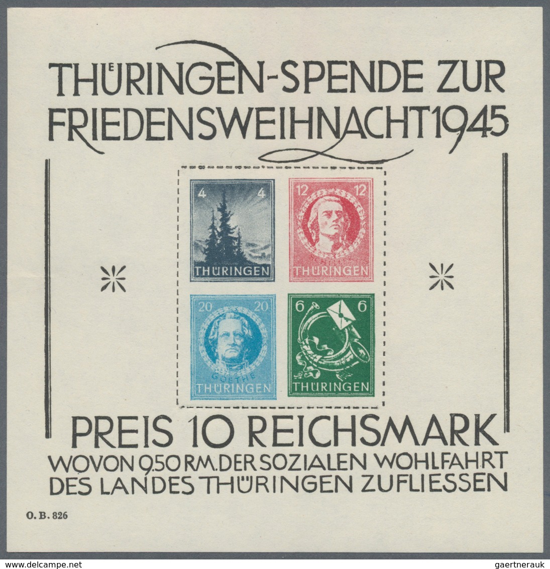 Sowjetische Zone - West-Sachsen: 1945, 6 Pfg. Leipziger Messe Ungezähnt Mit Wasserzeichen 1 X Im Waa - Other & Unclassified