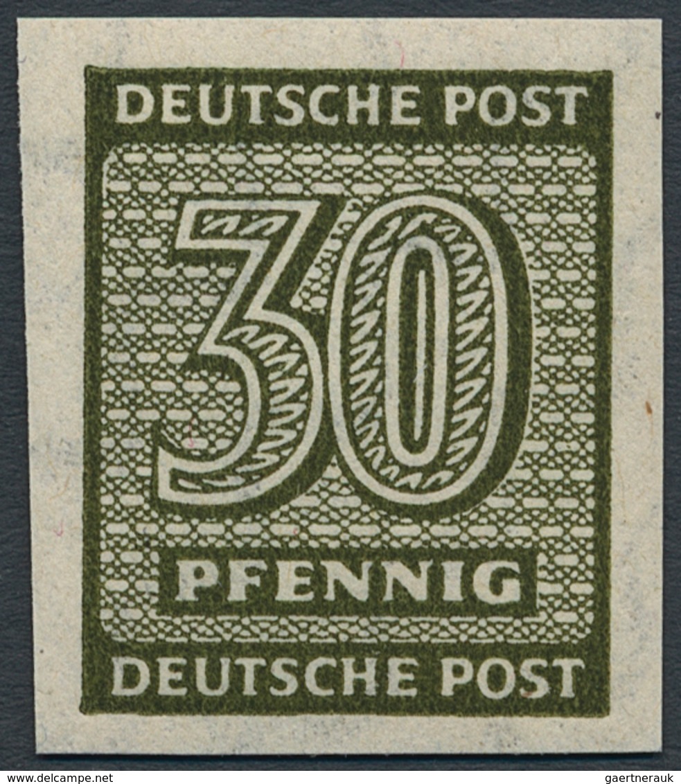 Sowjetische Zone - West-Sachsen: 1945, 30 Pfg Ziffer Dunkeloliv Mit Fallendem Wasserzeichen Ungezähn - Sonstige & Ohne Zuordnung