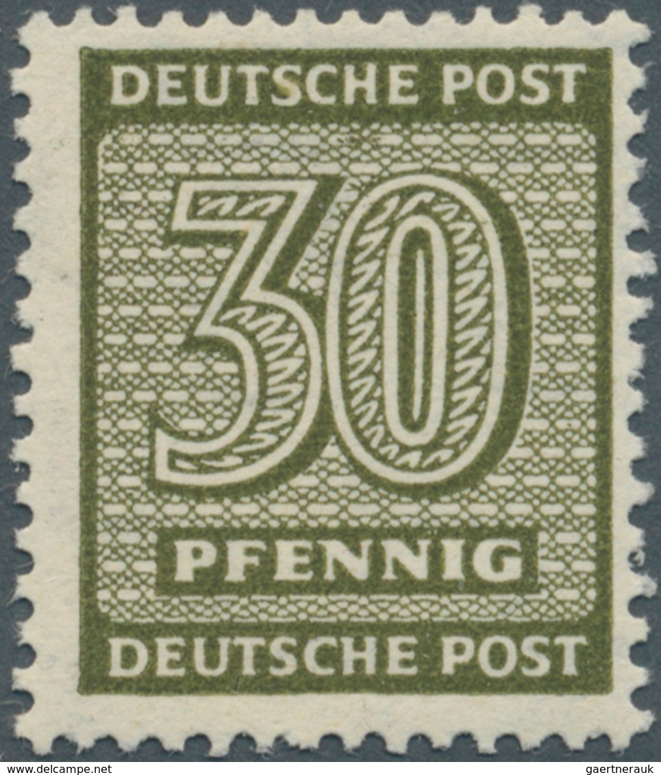Sowjetische Zone - West-Sachsen: 1945,  Freimarken 30 Pf. Mit Wasserzeichen Y In Seltener B-Farbe Du - Autres & Non Classés