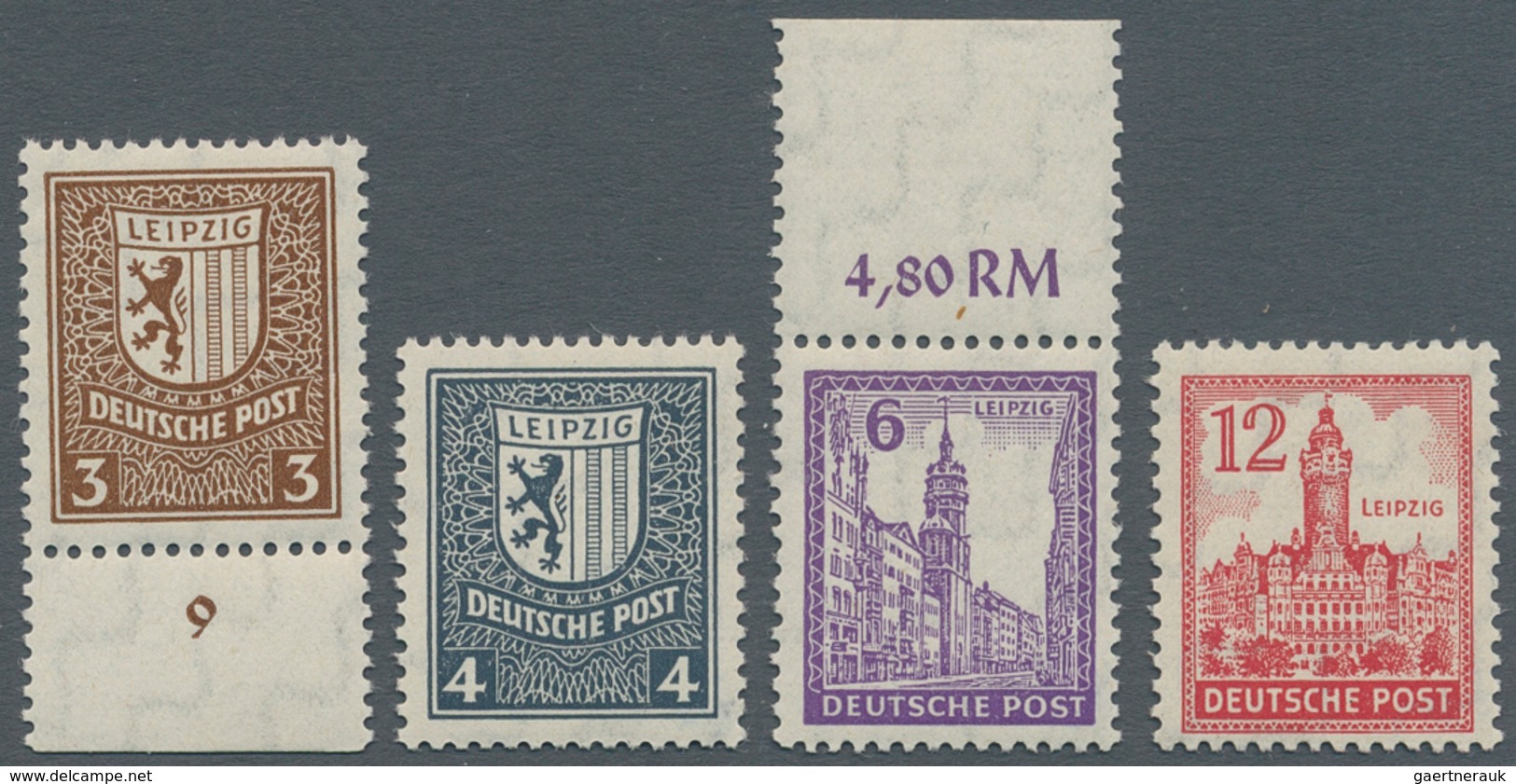 Sowjetische Zone - West-Sachsen: 1946, 3 Pfg. - 12 Pfg. Abschiedsserie Mit Wasserzeichen 1 X, Komple - Autres & Non Classés