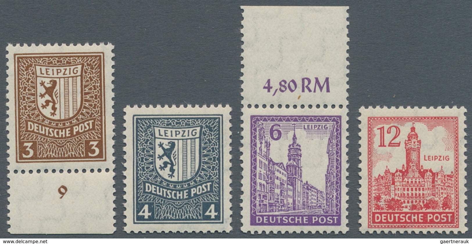 Sowjetische Zone - West-Sachsen: 1946, 3 Pfg. - 12 Pfg. Abschiedsserie Mit Wasserzeichen 1 X, Komple - Sonstige & Ohne Zuordnung