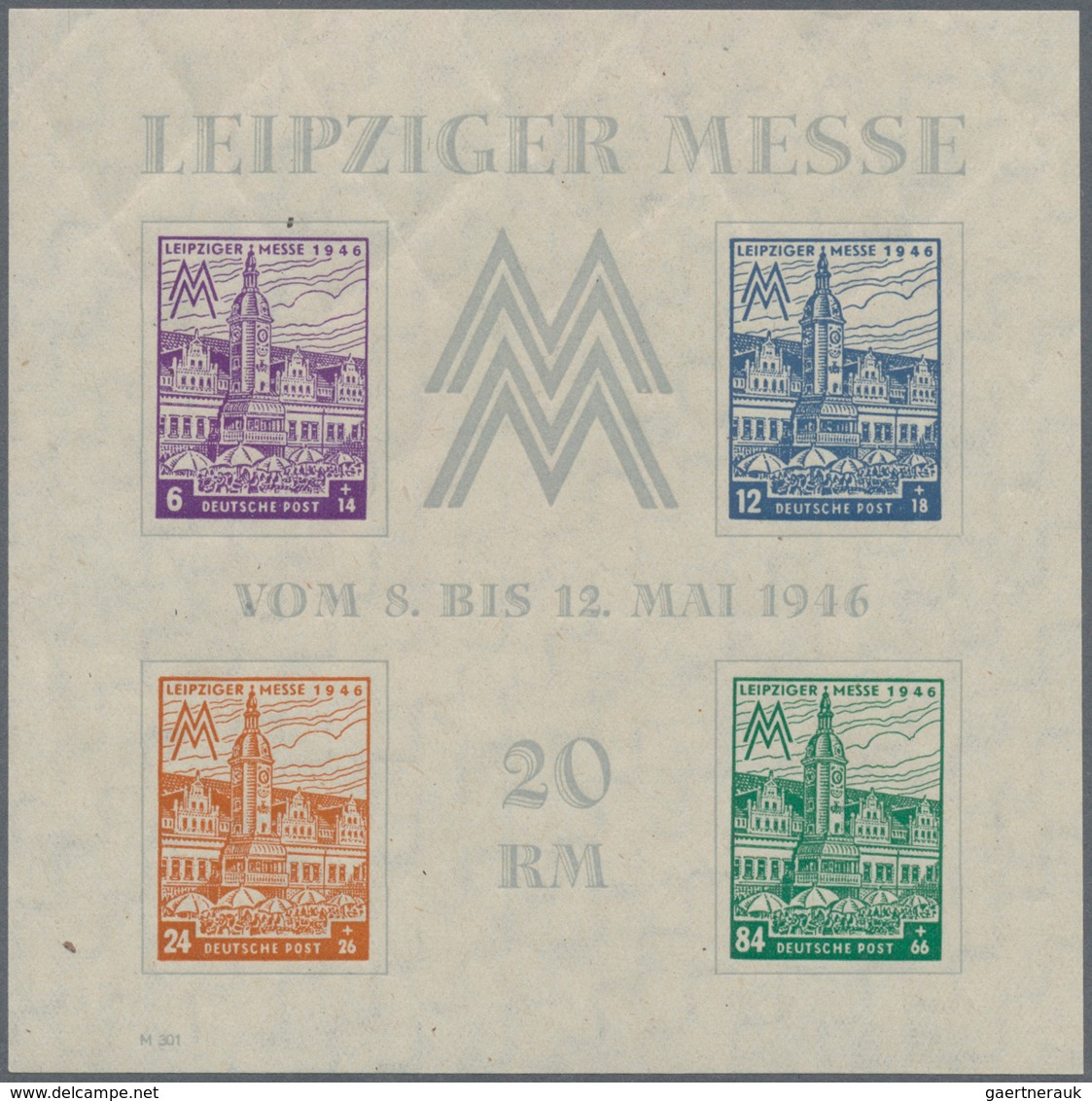 Sowjetische Zone - West-Sachsen: 1946, Blockausgabe Zur Leipziger Messe, Beide Wasserzeichen-Variant - Other & Unclassified