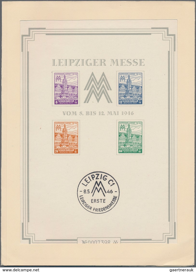 Sowjetische Zone - West-Sachsen: 1946, Blockausgabe Zur Leipziger Messe, Beide Wasserzeichen-Variant - Other & Unclassified