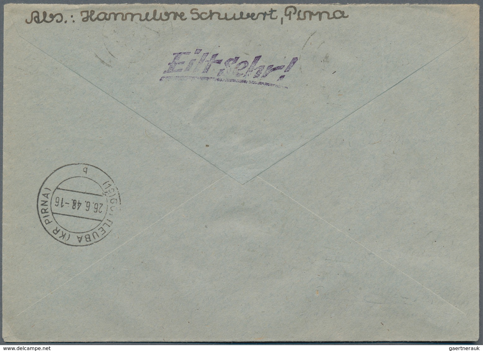 Sowjetische Zone - Bezirkshandstempel - II - Bez. 14 (Dresden): 1948, "14/Berggießhübel" Auf 10 Pfg. - Other & Unclassified