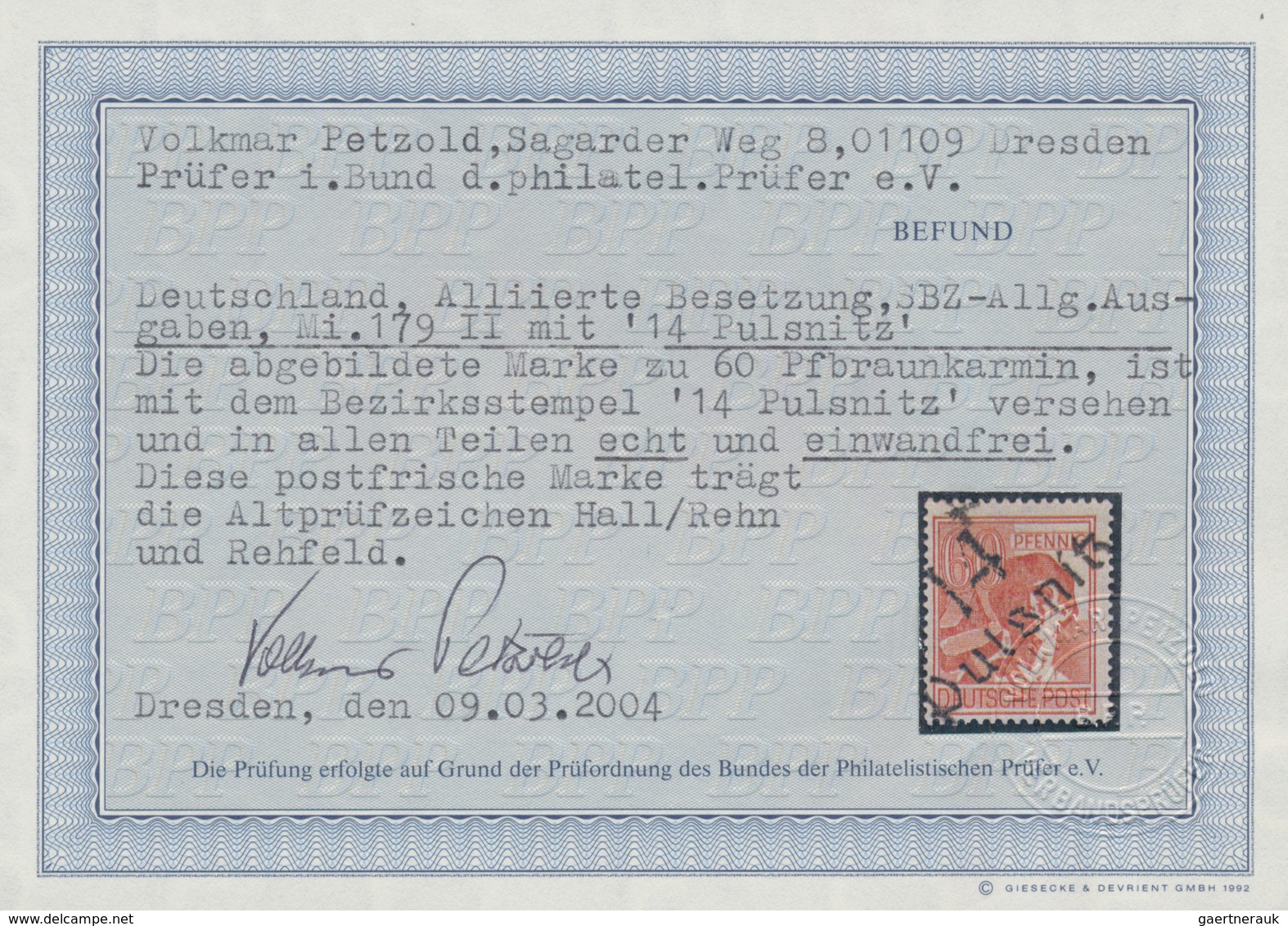 Sowjetische Zone - Bezirkshandstempel - II - Bez. 14 (Dresden): 1948, 60 Pfg. Arbeiter Braunkarmin M - Autres & Non Classés