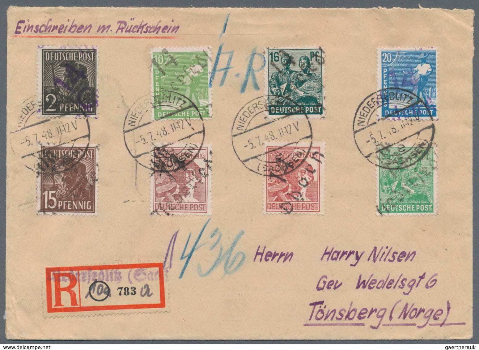 Sowjetische Zone - Bezirkshandstempel - II - Bez. 14 (Dresden): 1948, 60 Pfg. Braunkarmin Mit Handst - Sonstige & Ohne Zuordnung