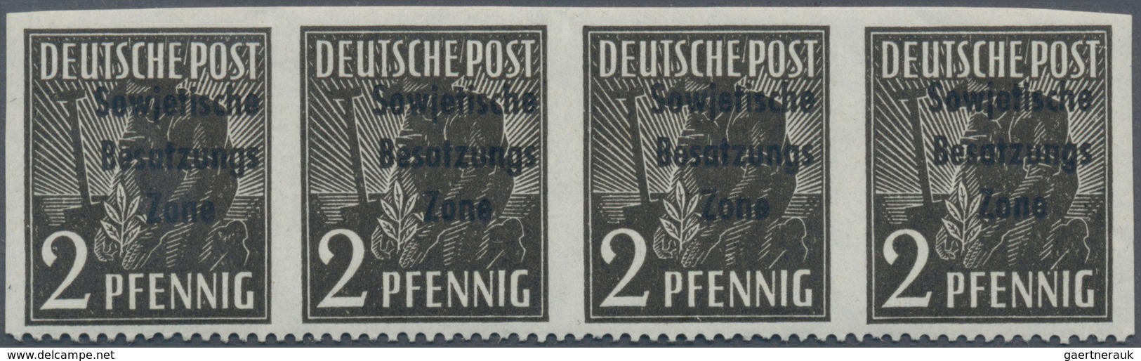 Sowjetische Zone - Allgemeine Ausgaben: 1948, 2 Pfg. Arbeiter Mit Maschinenaufdruck Im Waagerechten - Autres & Non Classés