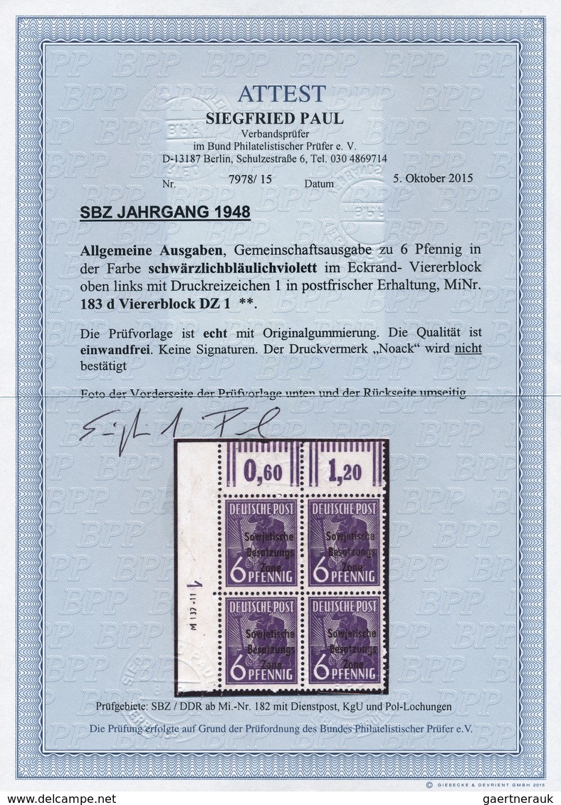 Sowjetische Zone - Allgemeine Ausgaben: 1948, 6 Pfg. Freimarke In Der Seltensten Farbe "d" Als Postf - Autres & Non Classés