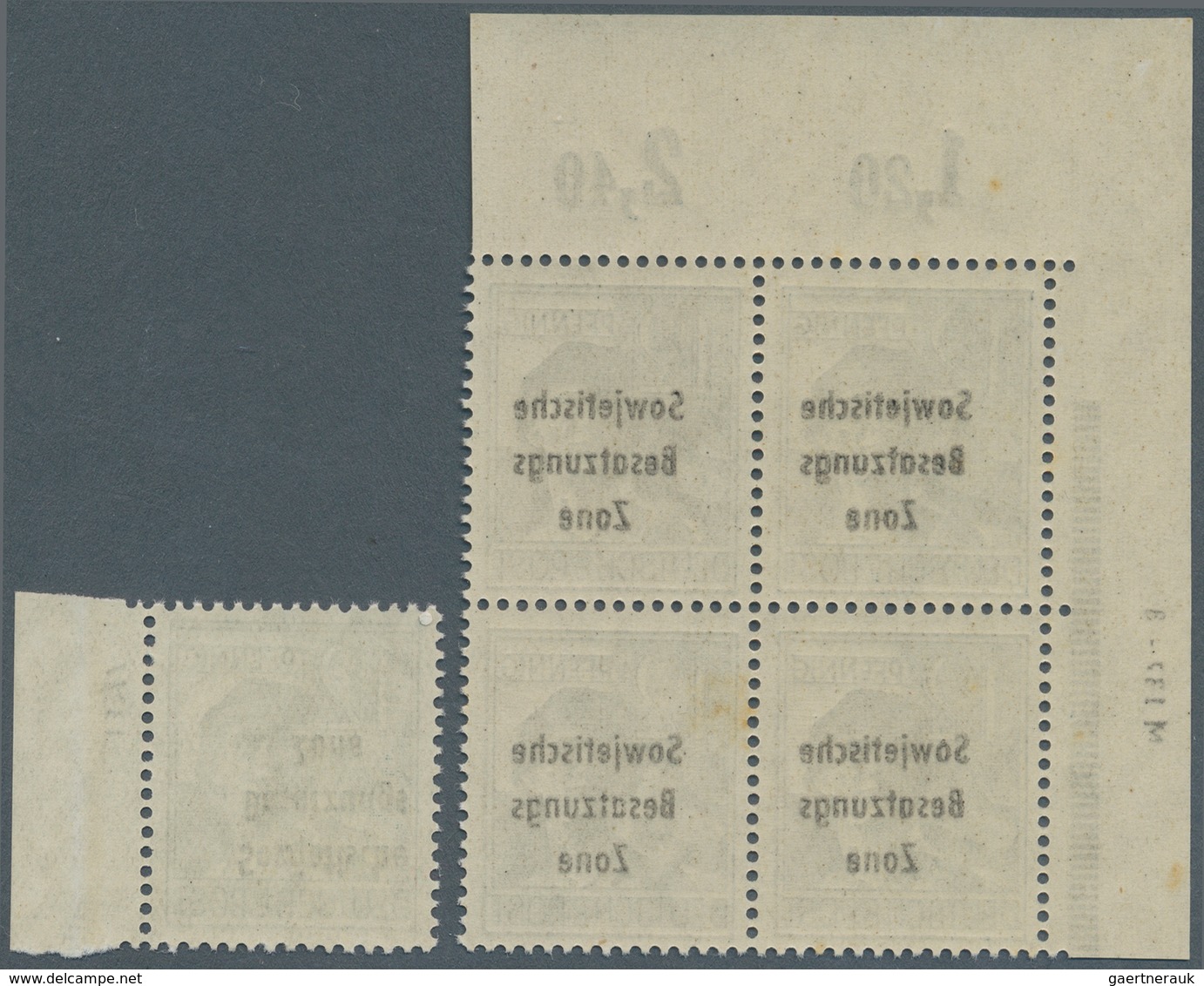 Sowjetische Zone - Allgemeine Ausgaben: 1948, 12 Pf. Graublau Mit Dreizeiligem Maschinenaufdruck Im - Autres & Non Classés