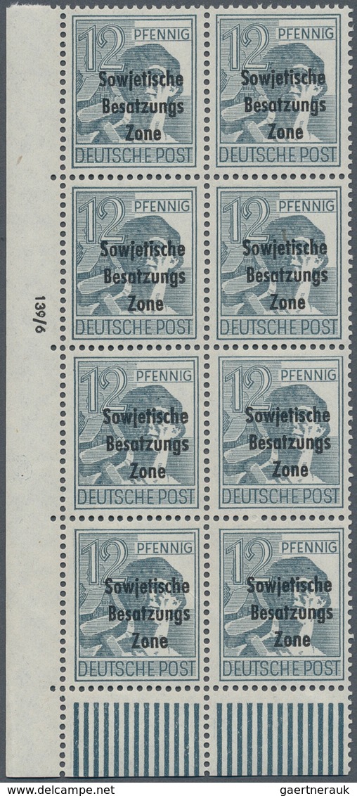 Sowjetische Zone - Allgemeine Ausgaben: 1948, 12 Pf. Graublau Mit Dreizeiligem Maschinenaufdruck Im - Sonstige & Ohne Zuordnung