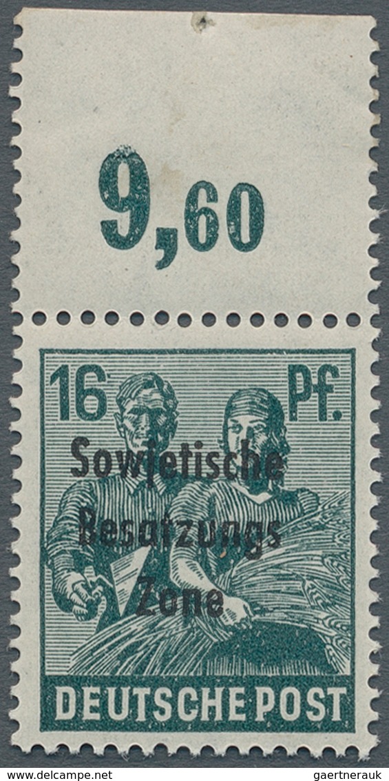 Sowjetische Zone - Allgemeine Ausgaben: 1948, Freimarke 16 Pf Schwarzgrünblau Im Plattendruck Mit Ma - Autres & Non Classés