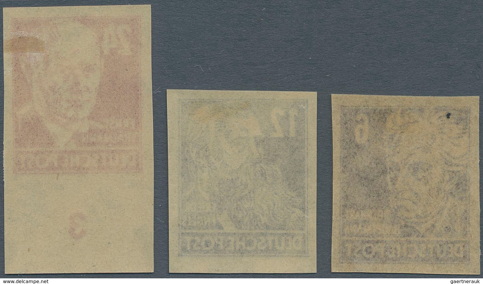 Sowjetische Zone - Allgemeine Ausgaben: 1948, Köpfe I, 6, 12 Und 24 Pfg. Völlig Ungezähnt, Sauber Un - Other & Unclassified