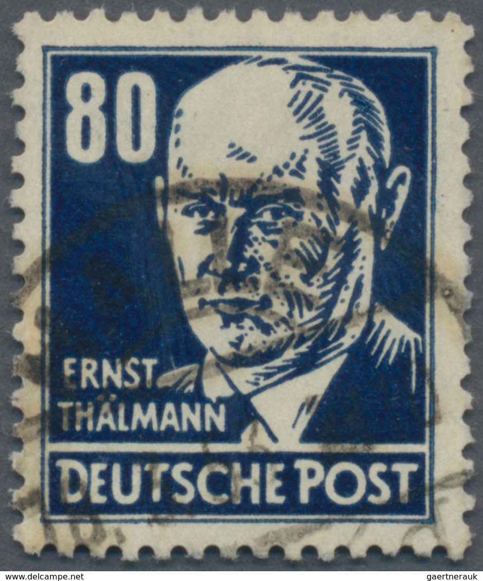 DDR: 1952, 80 Pfg. Köpfe I Mit Lacküberzug, Sauber Gestempelt "HALLE D 18.3.53", "echt Und Einwandfr - Sonstige & Ohne Zuordnung