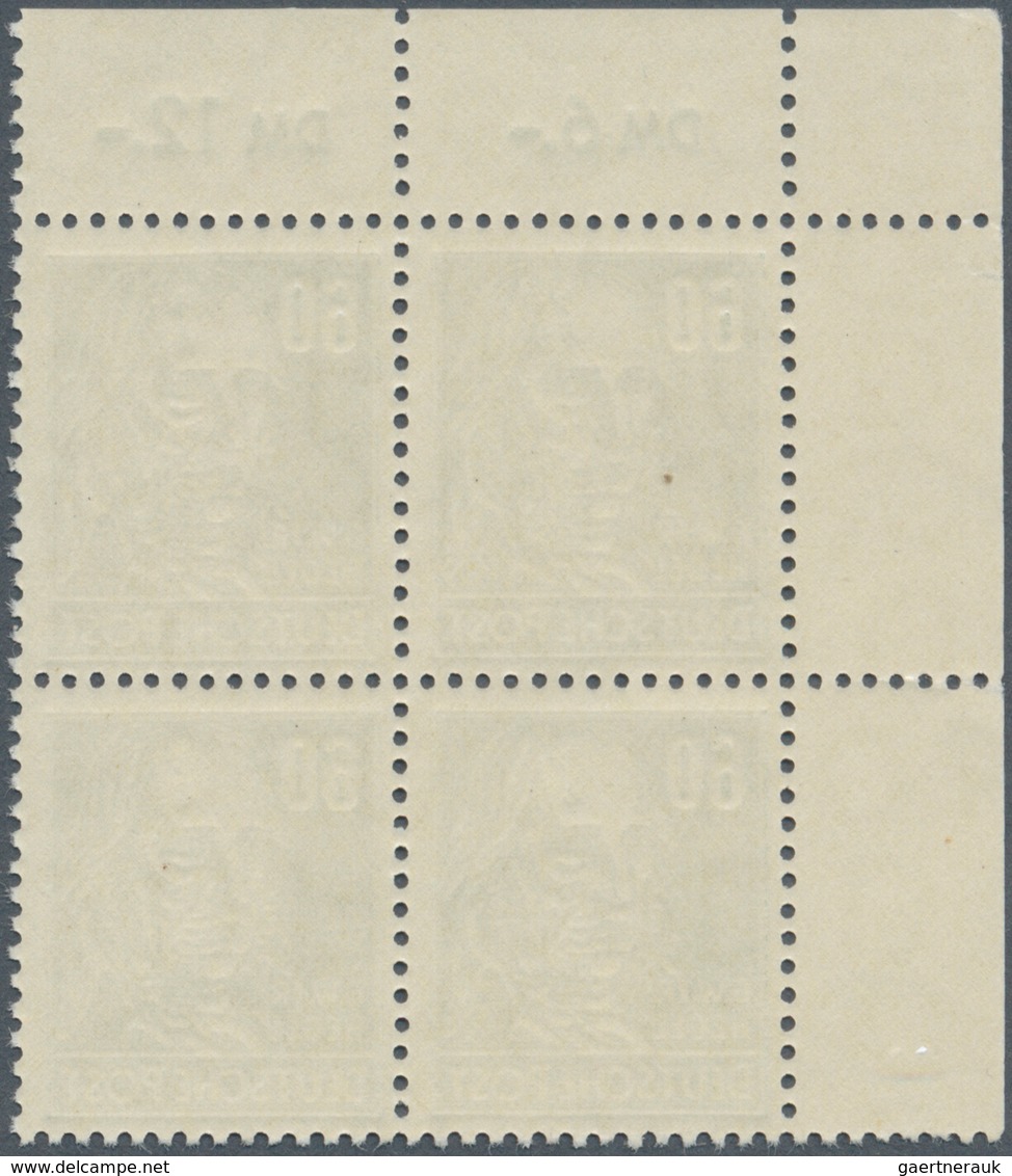 DDR: 1952, Persöhnlichkeiten 60 Pf. In Seltener B-Farbe Schwarzgrün Auf Gestrichenem Papier Mit WZ I - Other & Unclassified