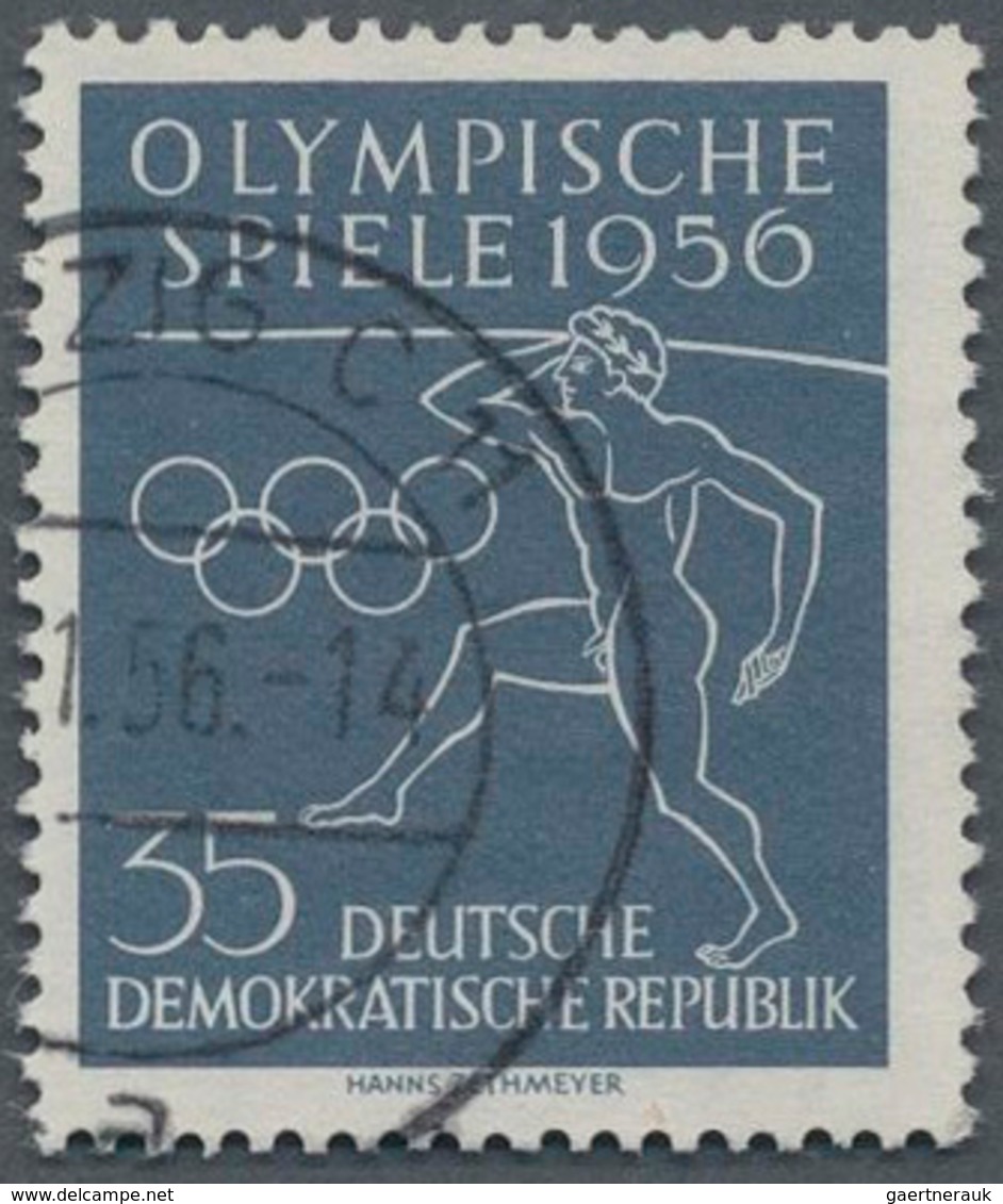 DDR: 1956. 35 Pf Olympiade, Zeitgerecht Gestempelt, Mit Wasserzeichen DDR Und Posthorn Senkrecht (Ty - Other & Unclassified