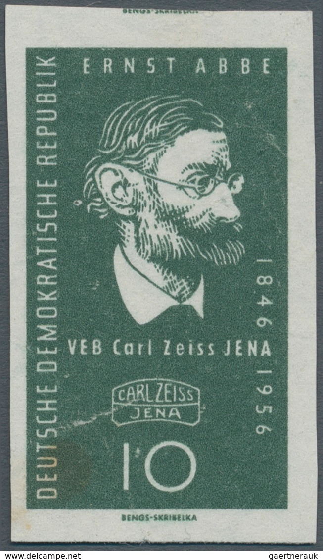 DDR: 1956, Carl-Zeiss-Werke Jean, 10 Pfg. Ernst Abbe Als Ungezähnter Probedruck Auf Ungummiertem Pap - Autres & Non Classés