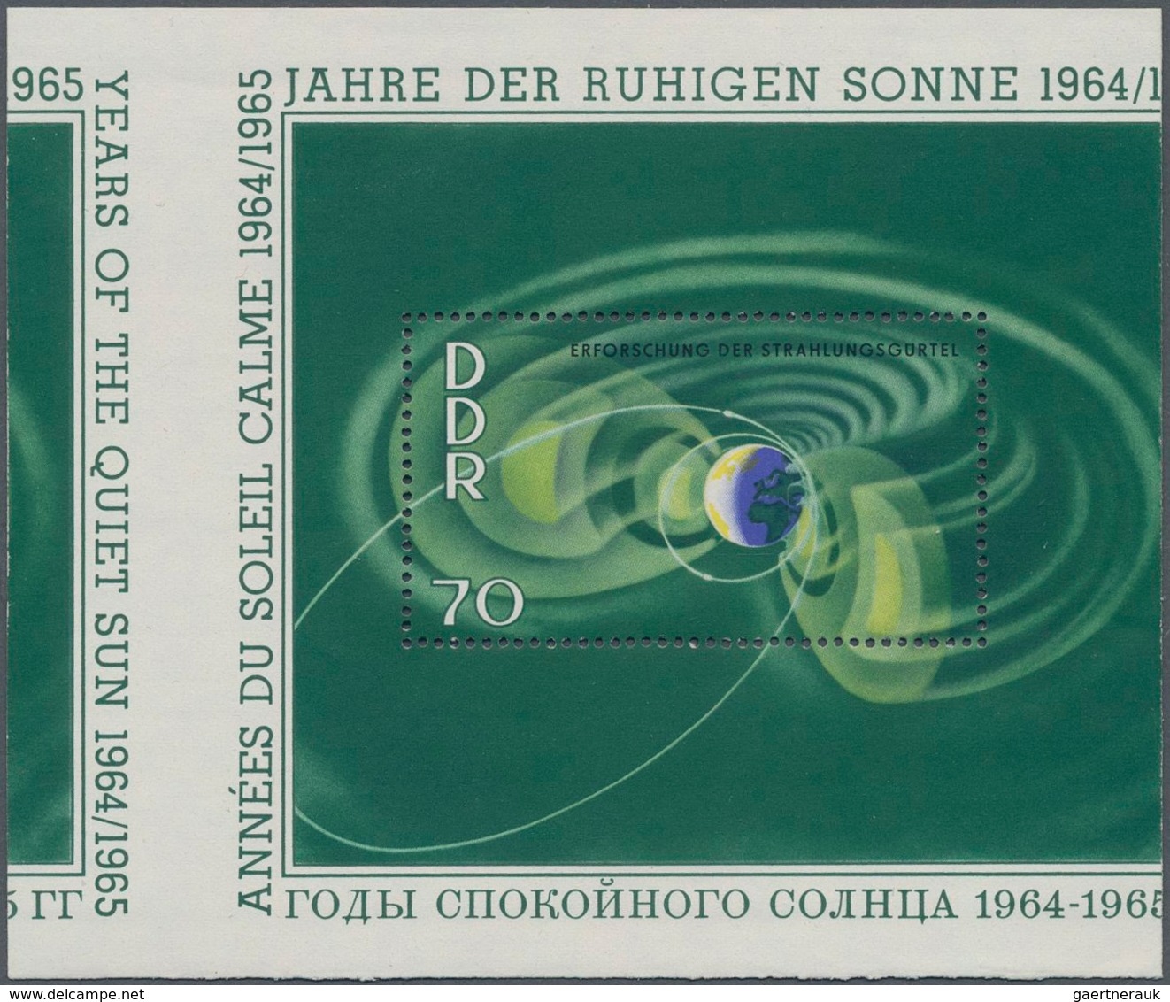 DDR: 1964, Blockausgabe: Jahre Der Ruhigen Sonne 70 Pf Im Originalformat, Stark Verschnitten. - Other & Unclassified