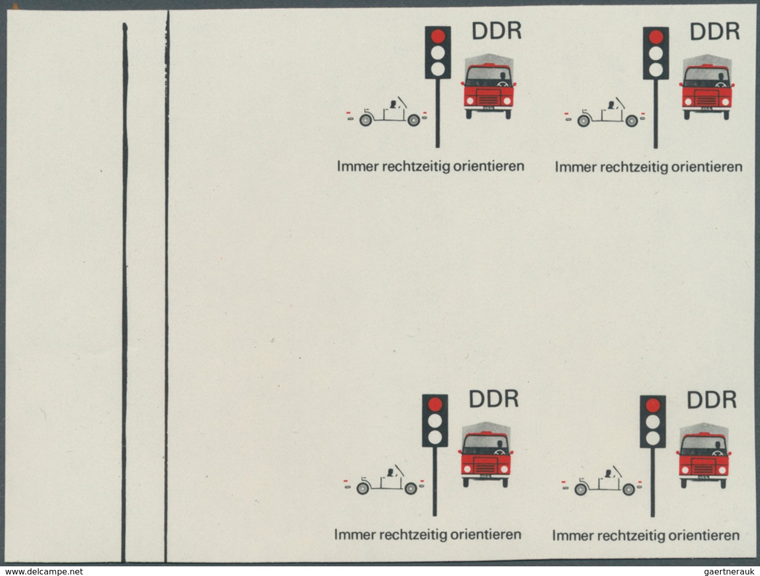 DDR: 1969, Sicherheit im Straßenverkehr 10 Pf. 'Immer rechtzeitig orientieren (Ampel)' in 6 verschie