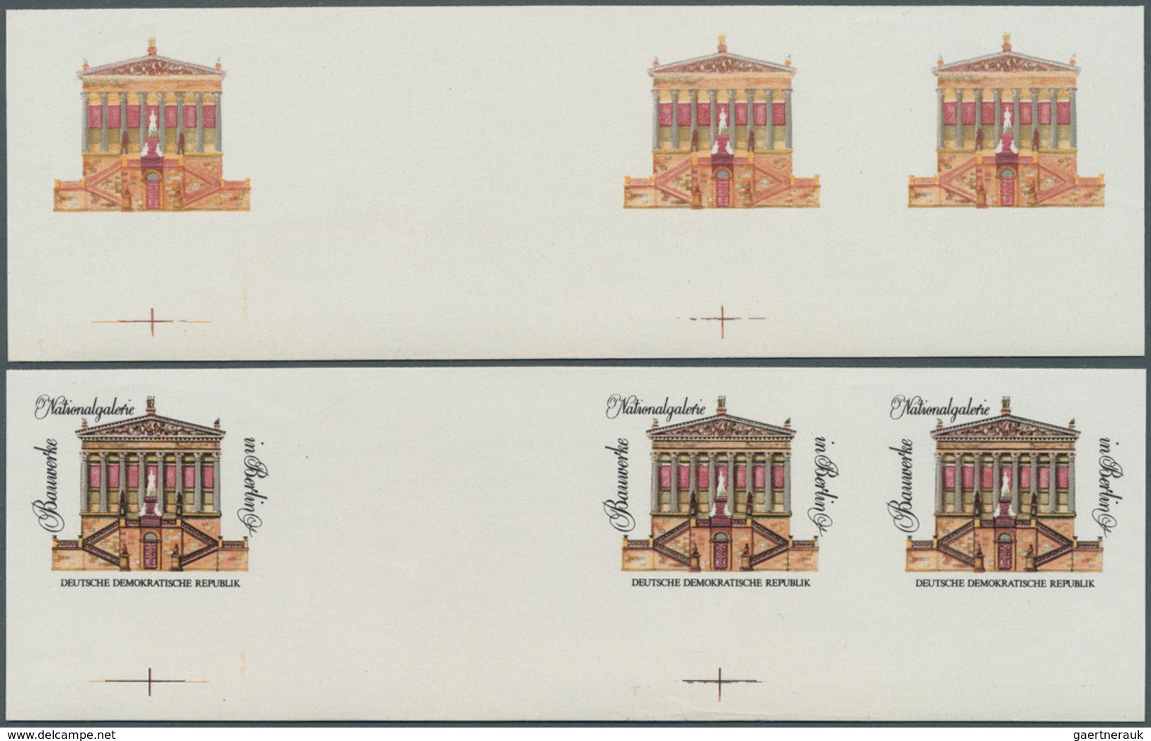 DDR: 1971, Bedeutende Bauwerke 70 Pf. 'Nationalgalerie In Berlin' In 5 Verschiedenen Ungezähnten Waa - Other & Unclassified