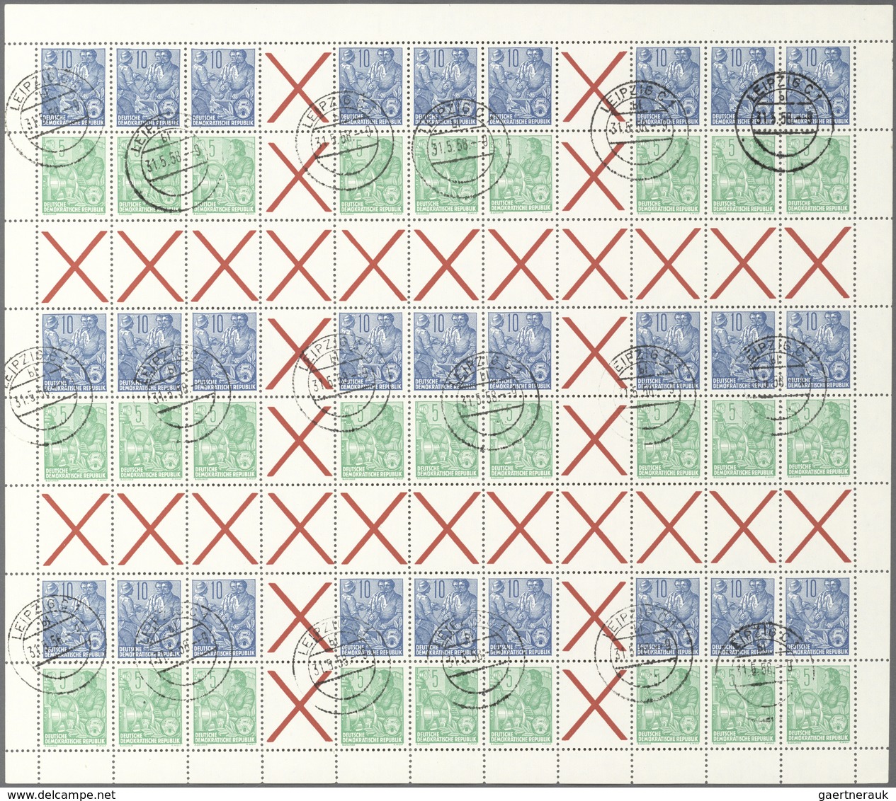 DDR - Markenheftchenbogen: 1957, Fünfjahresplan Markenheftchenbögen, Gestempelt "LEIPZIG 31.5.58", B - Booklets