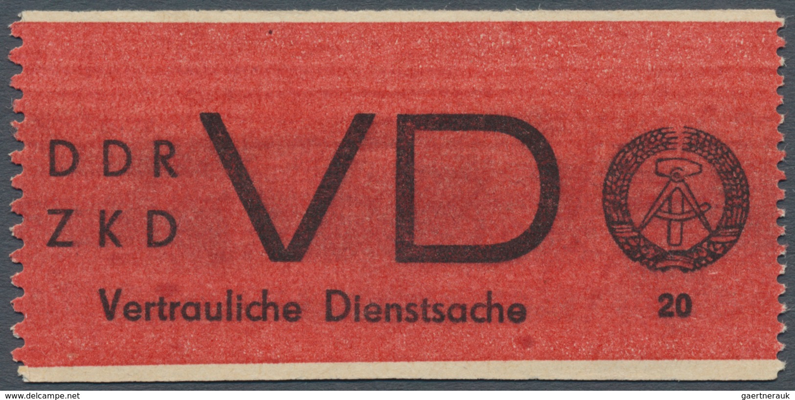 DDR - Dienstmarken D (Vertrauliche Dienstsachen): 1965, Aufkleber Für Vertrauliche Dienstsachen 20 P - Other & Unclassified