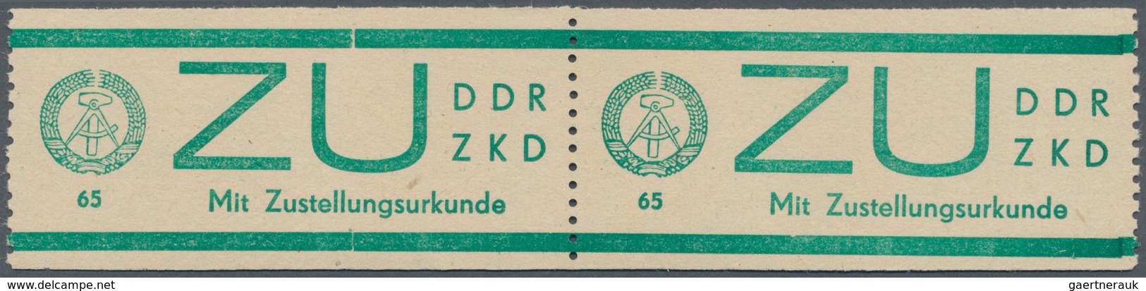 DDR - Dienstmarken E (Sendungen Mit Zustellungsurkunde): 1965, 65 Pfg. Bläulichgrün Im Waagrechtem P - Autres & Non Classés