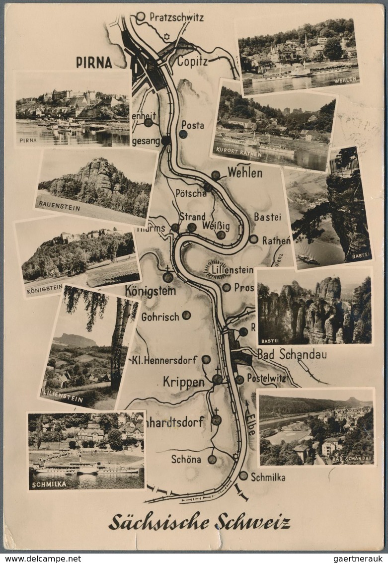 DDR - Ganzsachen: 1959. Privat-Postkarte 10 Pf Fünf-Jahr-Plan, Rs. Mit 10 Foto-Detailbildern "Sächsi - Other & Unclassified