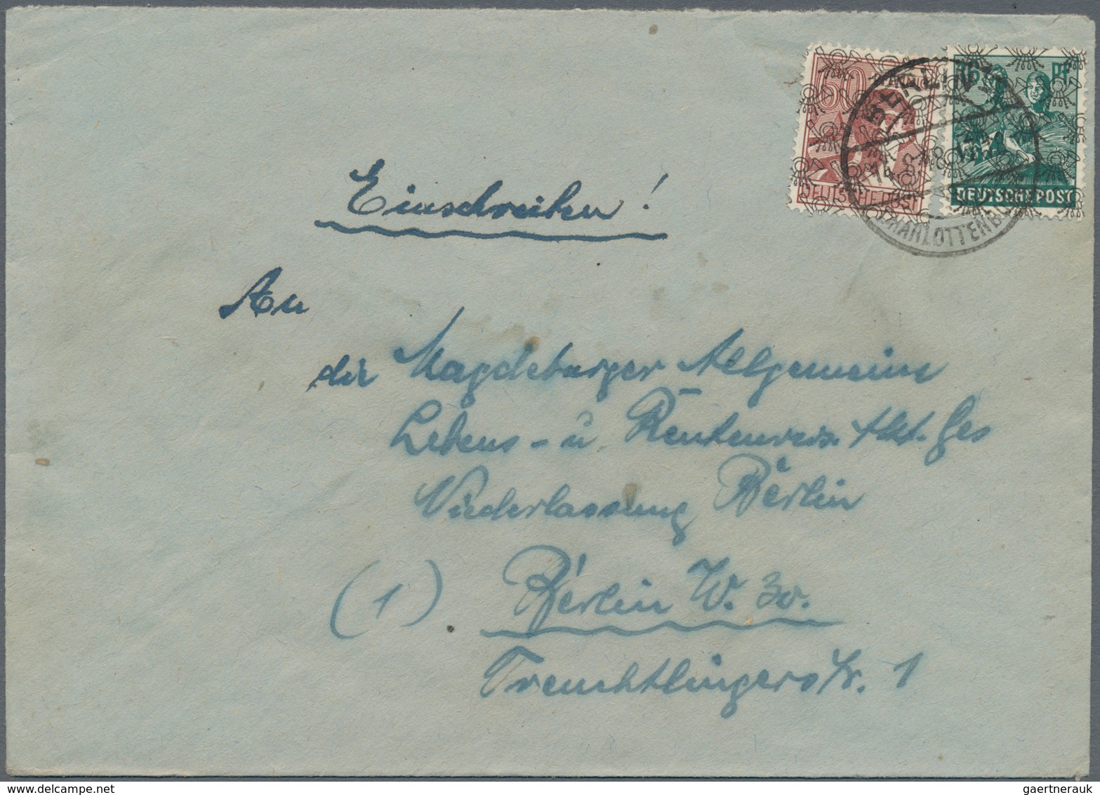 Berlin: 1948, Drei Bedarfsbriefe Mit Teils Mischfrankaturen U.a. Schwarzaufdruck 16 Pf. + 60 Pf. Sow - Briefe U. Dokumente