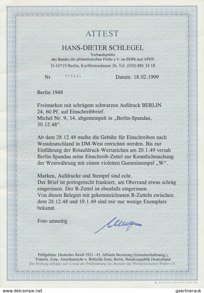 Berlin: 1948: 24 Und 40 Pf Scharzaufdruck Zusammen Auf Brief Ab Berlin-Spandau Vom 30.12.48 Nach Kon - Briefe U. Dokumente