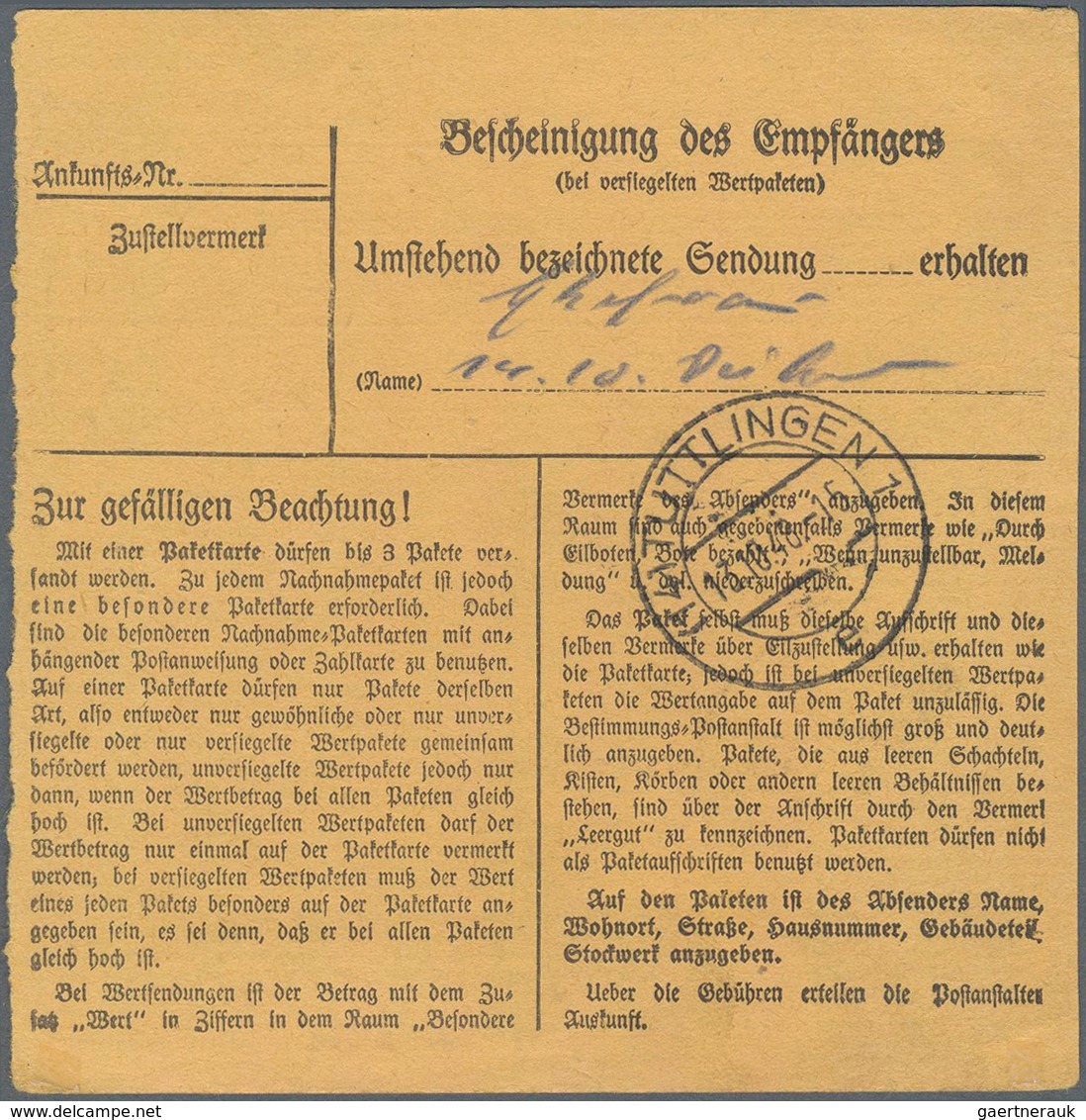 Berlin: 60 Pf. Schwarzaufdruck Im Paar Als MeF Auf Paketkarte Ab Berlin NW 40 Vom 24.9.48 Nach Tuttl - Covers & Documents