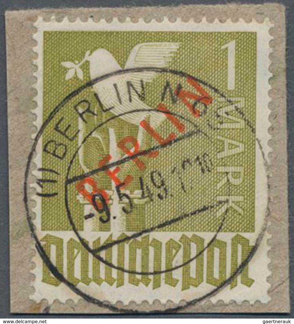 Berlin: 1949, 1 M Rotaufdruck, Rundgestempelt BERLIN N 6 Mit Minutenstempel, Mi. 550,- - Covers & Documents