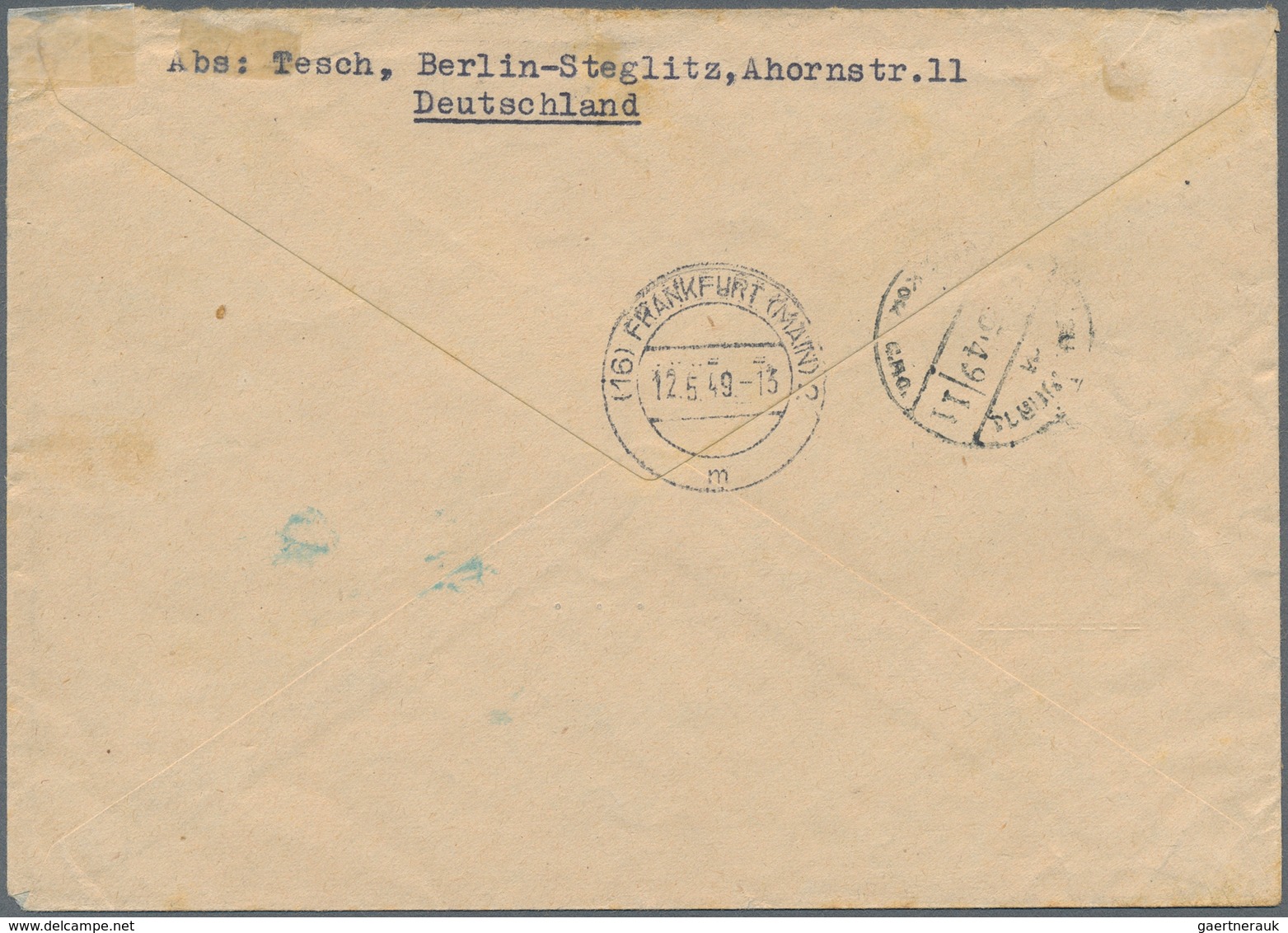 Berlin: 1 DM Rotaufdruck Mit 50 Pf. Stephan Zusammen Auf Lp-Überseebf. Zum IAS-Tarif Ab Berlin-Stegl - Covers & Documents